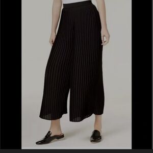 Eileen Fisher Wide Leg Knife Pleated Ankle Pant/Palazzo Skirt black Size Medium